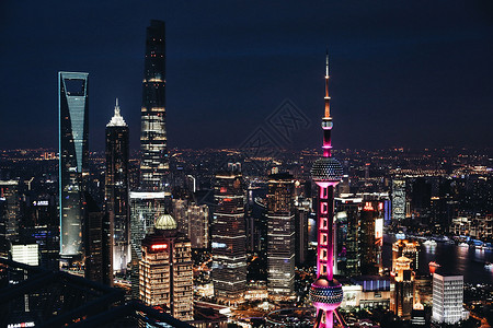 上海城市夜景陆家嘴图片素材