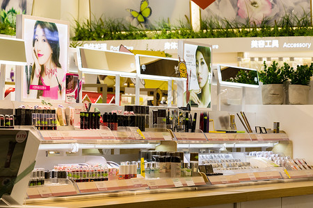 零售场景化妆品专柜背景