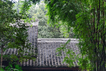 中国风园林小景拍摄塑像高清图片素材