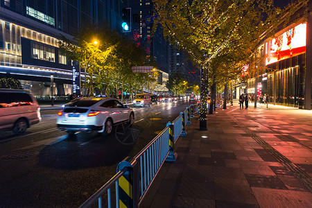 市中心繁华商圈夜景背景图片