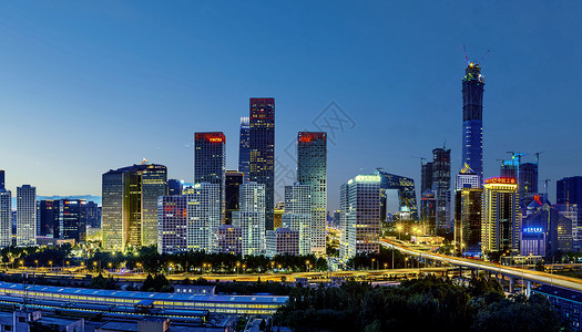 北京建筑夜景国贸城市夜景背景