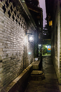 成都巷子景点夜景图片素材