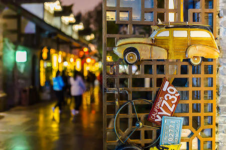 成都生活成都巷子景点夜景背景