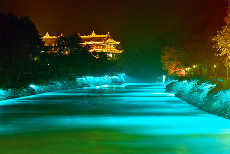 美丽的都江堰风景背景图片