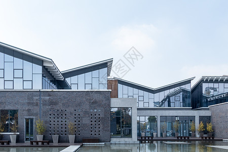 上海图书馆建筑设计环境高清图片