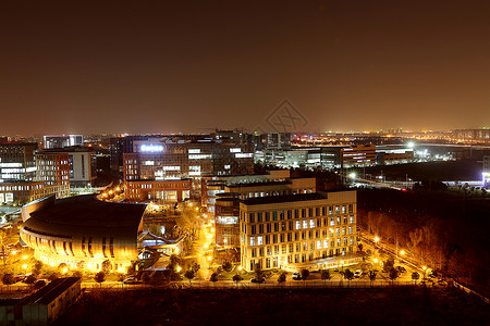 的灯火阑珊园区夜景背景