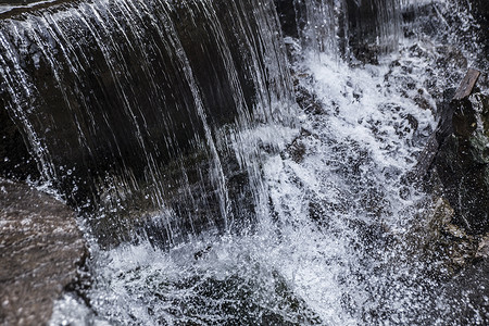 水花透明素材流清泉水瀑布背景