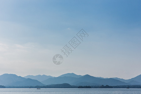 杭州西湖水墨般山水风景白云高清图片素材