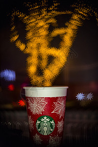 喜庆的红杯星巴克圣诞高清图片