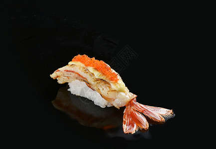 一只虾插图日本料理寿司背景