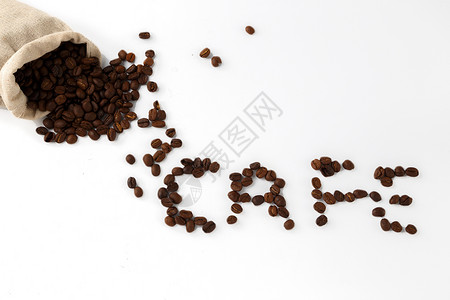 咖啡豆麻袋和字母图片