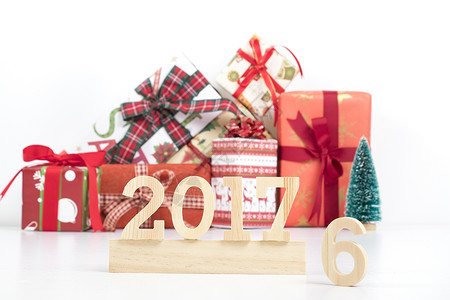 促销节日字体2017搭配圣诞礼盒背景背景