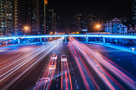 彩色公路未来城市背景