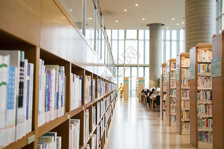 空间艺术敞亮的图书馆背景