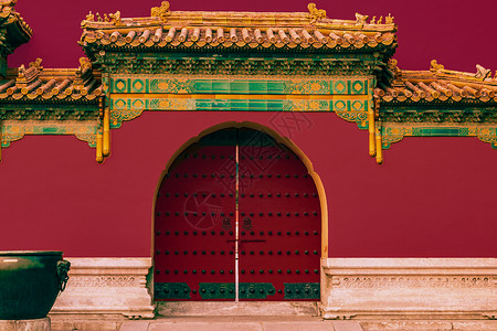 中国古建筑门威武霸气的太庙背景