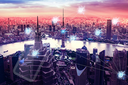 现代科技智慧城市背景图片