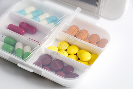 药品分装盒特写塑料高清图片