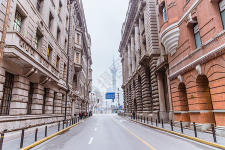 延伸路上海国外设计建筑空阔道路背景