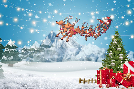 鹿装饰圣诞节设计图片