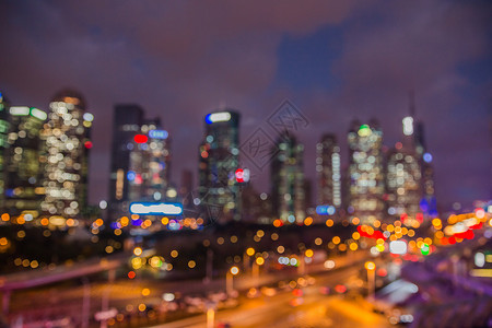 大气夜晚城市灯光虚化图片