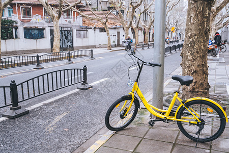 脚踏车城市共享自行车背景