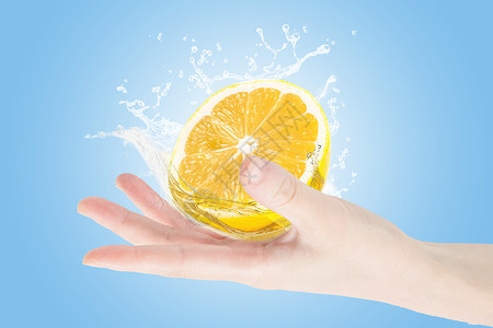 美白水果补水美容的柠檬设计图片