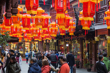 中国新年春节喜庆吉祥元素庙会高清图片素材