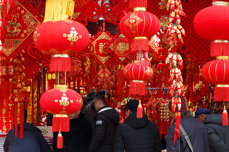 中国新年春节喜庆吉祥元素灯会高清图片素材