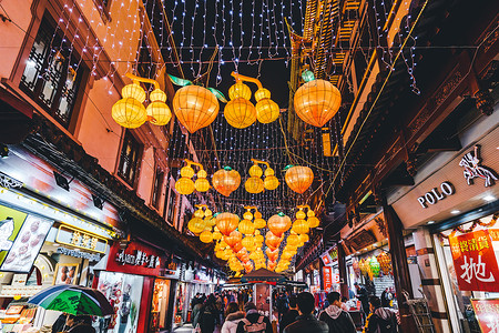 春节豫园传统灯会背景图片