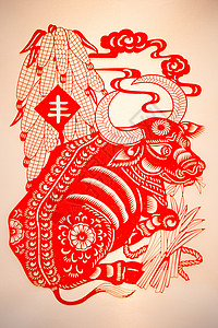 龙年创意艺术剪纸剪纸窗花传统文化背景