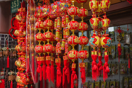 中国春节传统工艺品装饰背景图片