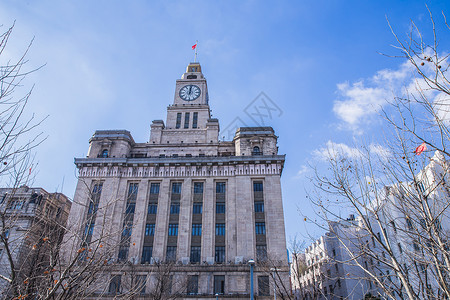 上海海关上海建筑国外设计外滩钟楼背景