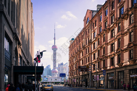 外滩城市建筑街道风景图片