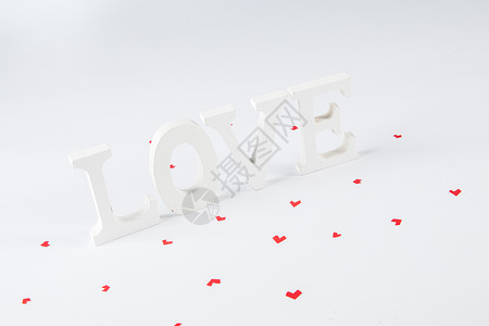 情人节白色字母背景图片