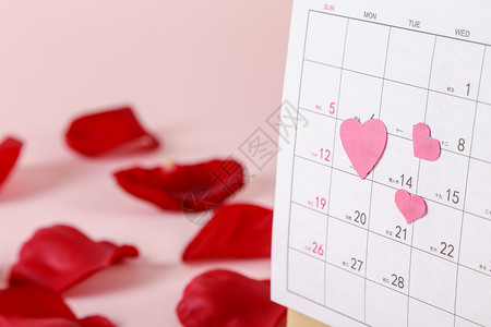 情人节红色玫瑰日历图片