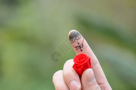 藏文纹身素材创意拇指上的头像背景