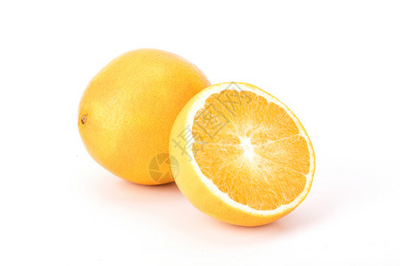 在今年橘色新鲜橙孤立在白色背景背景