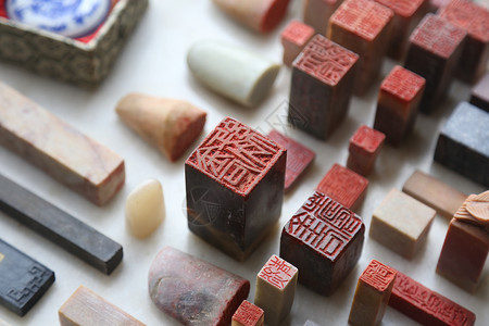传统印章中国工匠雕刻石头印章背景
