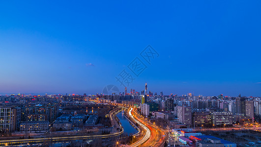 北京城夜景北京城爬楼俯瞰背景