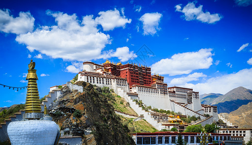 藏传佛教寺庙西藏布达拉宫背景