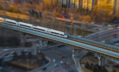 玩具火车城市移轴高铁背景