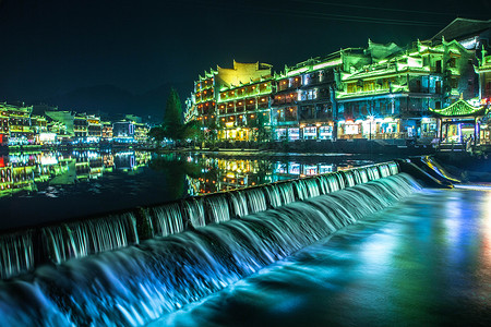 酒吧一条街凤凰古城背景