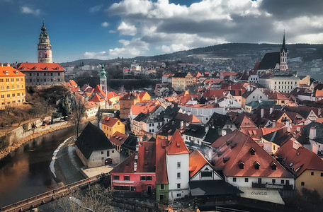 小镇欧洲捷克的高清图片