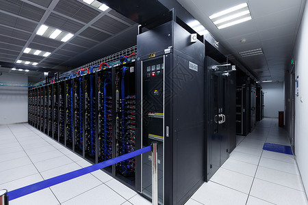 智能服务服务器机架和数据线背景
