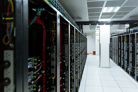 商务互联网时代网络科技服务器通信机房背景