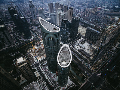 推动经济发展繁华都市高楼背景