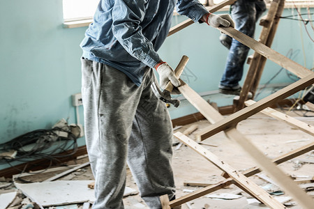 建筑业工人建筑装修背景