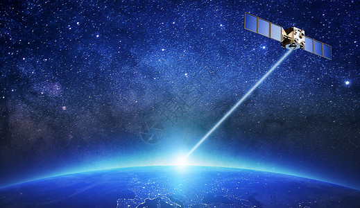 航天器科技星空背景背景图片