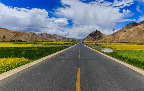 户外旅游广告素材西藏天路背景