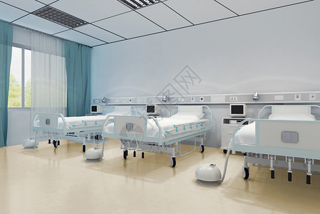 床铺效果图医院病房效果图背景